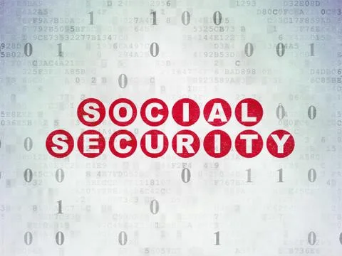 Privacy concept: Social Security on Digital Data Paper background Stock Illustration