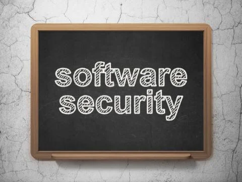 Privacy concept: Software Security on chalkboard background Illustrazione stock