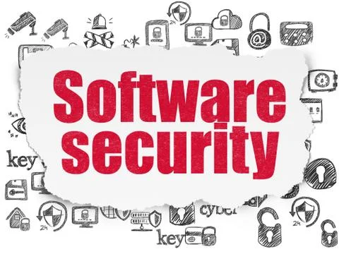 Privacy concept: Software Security on Torn Paper background Stock Illustration