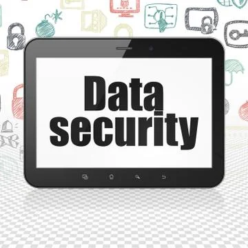 Privacy concept: Tablet Computer with Data Security on display Illustrazione stock