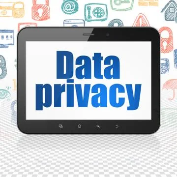 Privacy concept: Tablet Computer with Data Privacy on display Stock Illustration