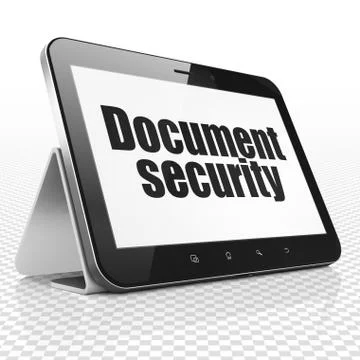 Privacy concept: Tablet Computer with Document Security on display Illustrazione stock