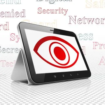 Privacy concept: Tablet Computer with Eye on display Stock Illustration