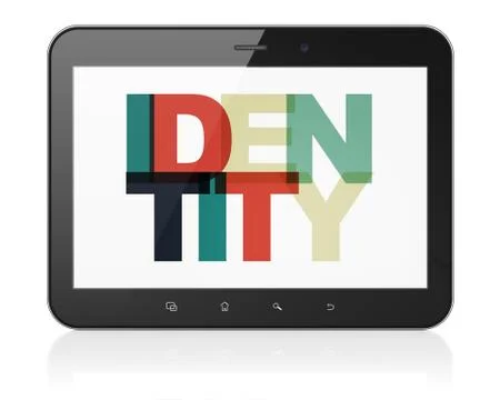Privacy concept: Tablet Computer with Identity on  display Stockillustratie