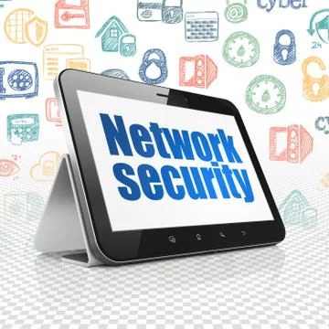 Privacy concept: Tablet Computer with Network Security on display Stock Illustration