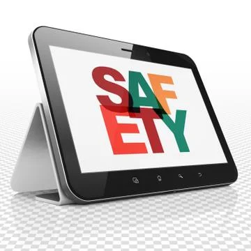Privacy concept: Tablet Computer with Safety on  display Stockillustratie