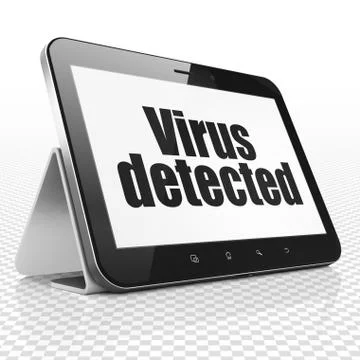 Privacy concept: Tablet Computer with Virus Detected on display Stockillustratie