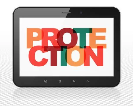 Privacy concept: Tablet Pc Computer with Protection on  display Stock-Illustration
