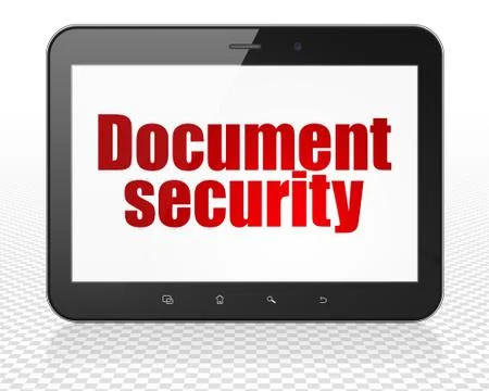 Privacy concept: Tablet Pc Computer with Document Security on display イラスト素材