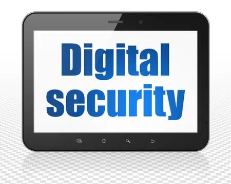 Privacy concept: Tablet Pc Computer with Digital Security on display イラスト素材