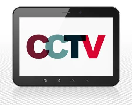 Privacy concept: Tablet Pc Computer with CCTV on  display Stock Illustration