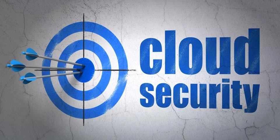 Privacy concept: target and Cloud Security on wall background イラスト素材