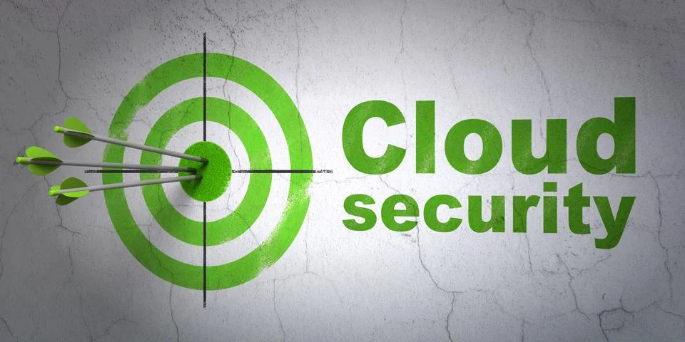 Privacy concept: target and Cloud Security on wall background Stock Illustration