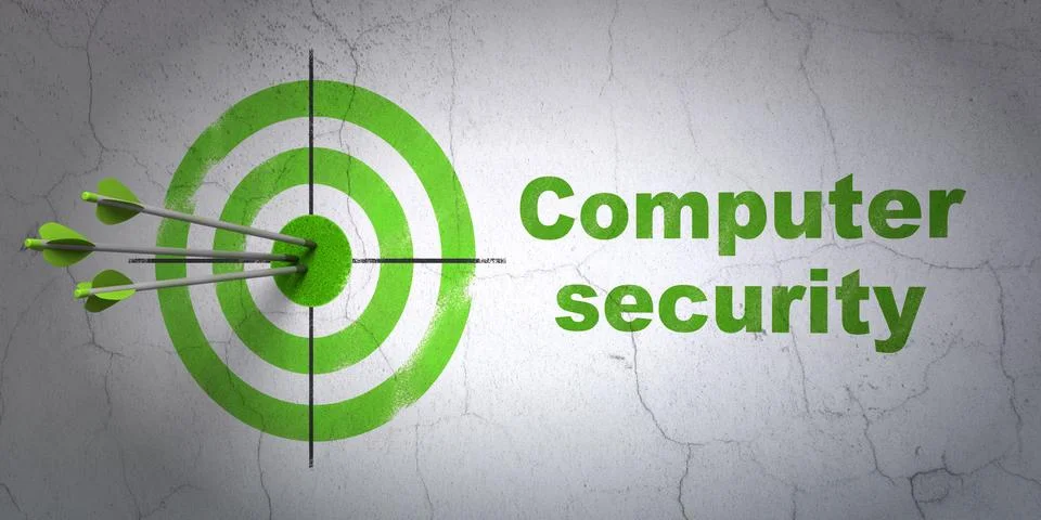 Privacy concept: target and Computer Security on wall background Stock Illustration
