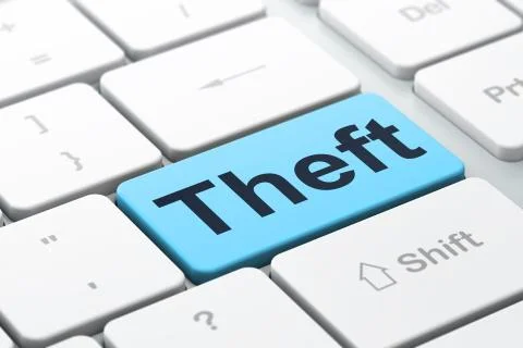 Privacy concept: Theft on computer keyboard background Stockillustratie
