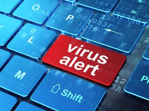 Privacy concept: Virus Alert on computer keyboard background Stock-Illustration