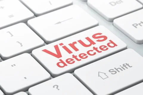 Privacy concept: Virus Detected on computer keyboard background イラスト素材