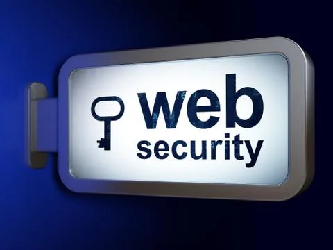 Privacy concept: Web Security and Key on billboard background Stock Illustration