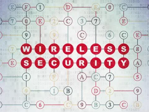 Privacy concept: Wireless Security on Digital Data Paper background Illustrazione stock