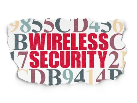 Privacy concept: Wireless Security on Torn Paper background 스톡 일러스트
