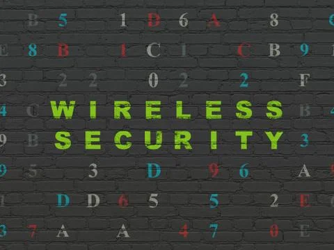 Privacy concept: Wireless Security on wall background Stock Illustration