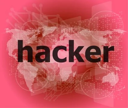 Privacy concept: words Hacker on digital background 스톡 일러스트