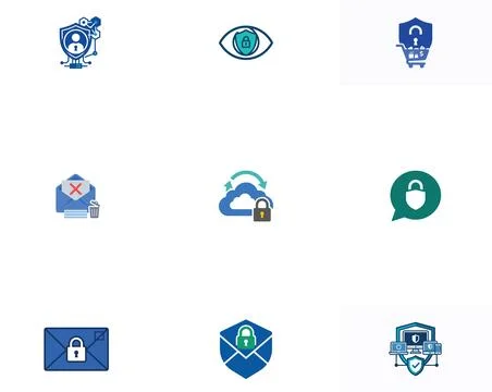 Privacy Concepts and Information Security Vector Icons イラスト素材