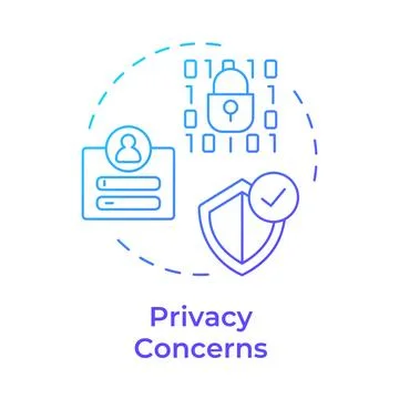 Privacy concerns blue gradient concept icon イラスト素材