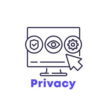 Privacy control and security line icon Stock Illustration