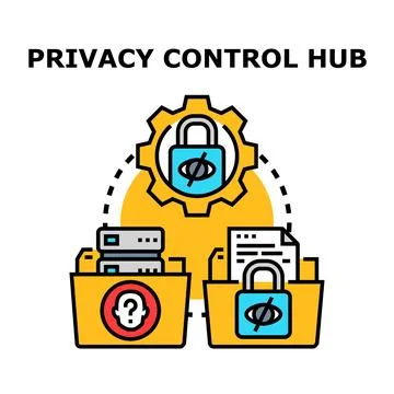 Privacy control hub managing sensitive personal data Stockillustratie