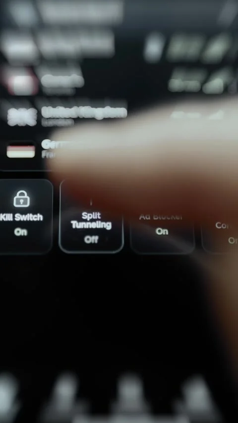 Privacy controls enable tunneling blocker and auto connect Stock Footage 342495429