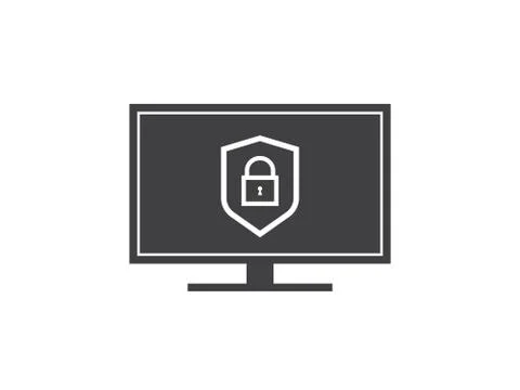 Privacy Data protection and Internet VPN shield Security Concept line icon ve Stock Illustration