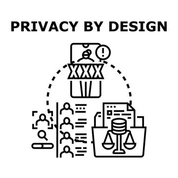 Privacy by design concept protecting personal data information 스톡 일러스트