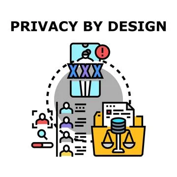 Privacy by design concept protecting personal data information Stock Illustration