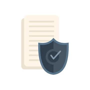 Privacy document icon flat vector. Personal data Illustrazione stock