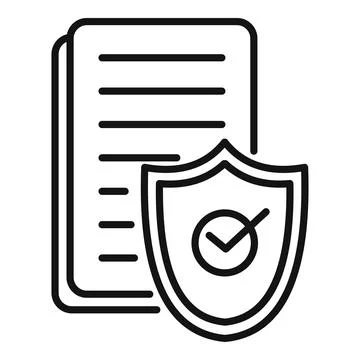 Privacy document icon outline vector. Personal data Illustrazione stock