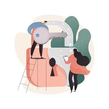 Privacy engineering abstract concept vector illustration. Illustrazione stock