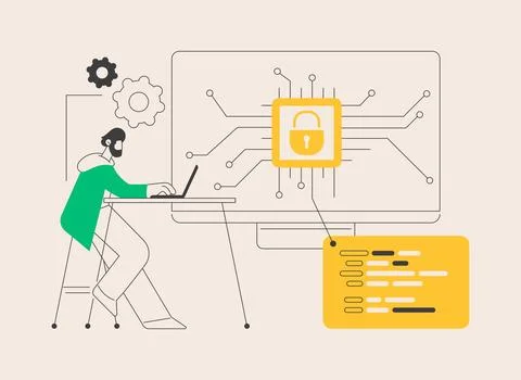 Privacy engineering abstract concept vector illustration. Stock Illustration