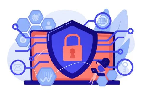 Privacy engineering concept vector illustration. Illustrazione stock