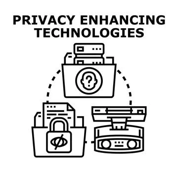 Privacy enhancing technologies securing digital data and anonymity Stockillustratie