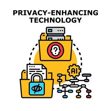 Privacy enhancing technology ensuring secure data protection Stock Illustration