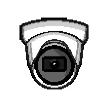 Privacy facial recognition camera pixel art vector illustration Stock Illustration