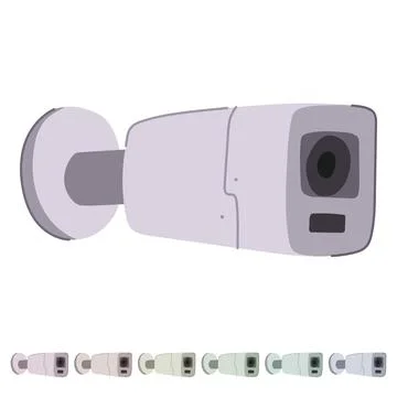 Privacy facial recognition camera vector cartoon graphic Stock Illustration