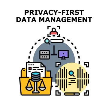 Privacy first data management protecting personal information 스톡 일러스트