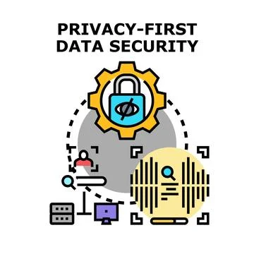 Privacy first data security concept icon vector Stockillustratie