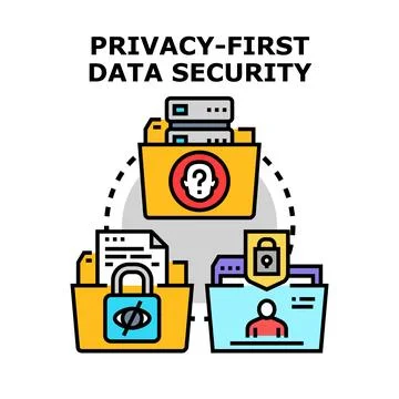 Privacy first data security concept illustrating information access Stock Illustration