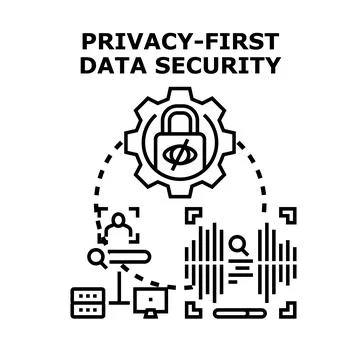 Privacy first data security concept icon vector イラスト素材
