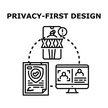 Privacy first design protecting user data concept イラスト素材