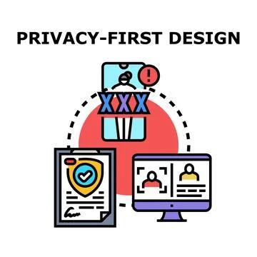 Privacy first design protecting user data concept イラスト素材