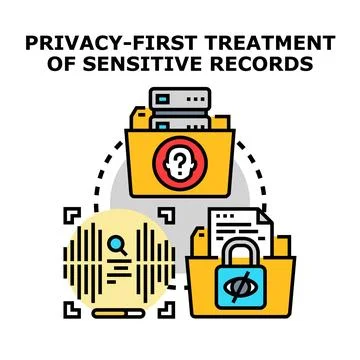 Privacy first treatment for sensitive data records 스톡 일러스트